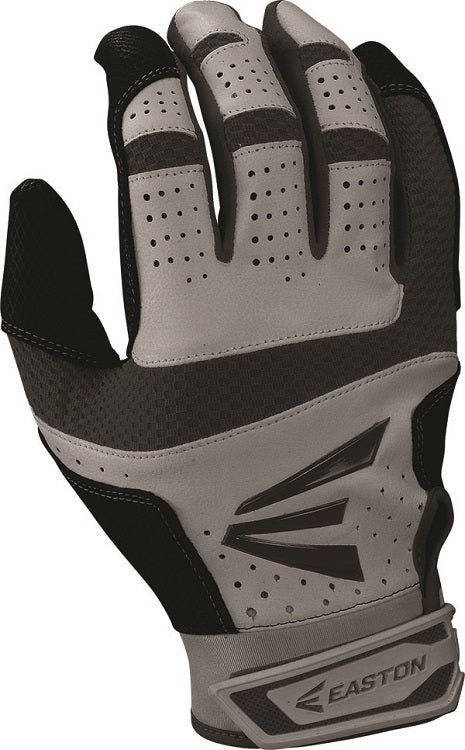 1 Pair Easton HS9 Hyperskin Adult Small Grey / Black Batting Gloves A121589