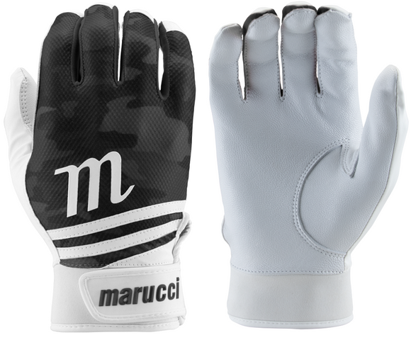 1 Pair 2022 Marucci MBGCRX Crux Batting Gloves White / Black Adult Medium