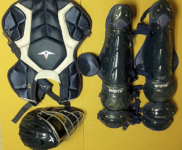 USED All-Star CKCC1216S7 System 7 Axis Intermediate Pro Catchers Set Navy 12-16