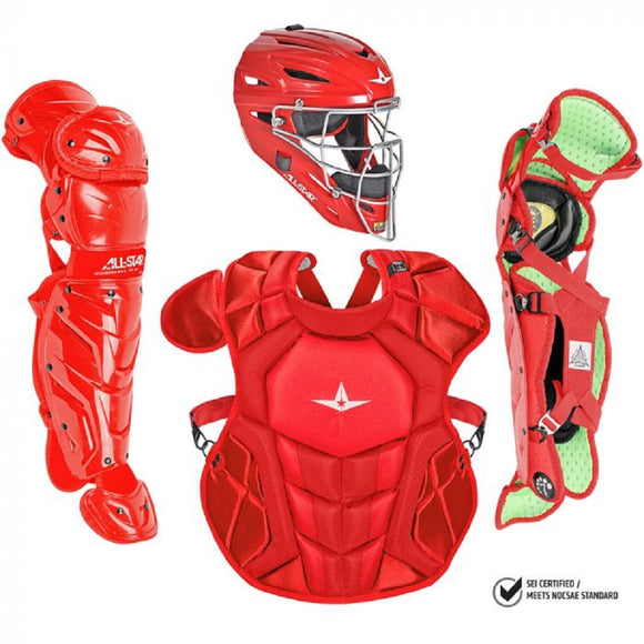 All-Star CKCC912S7XS System 7 Axis Pro 3-Piece Catchers Set Youth Red