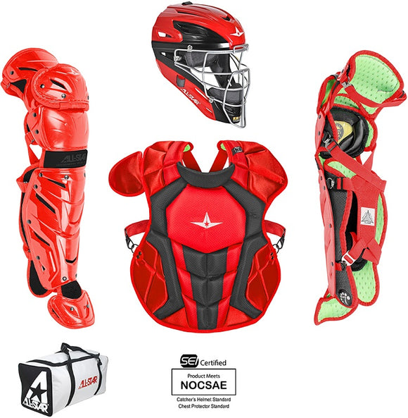 All-Star CKCC912S7XTT System 7 Axis Elite Catchers Set Youth Red / Black