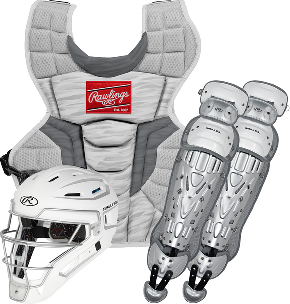 Rawlings CSV2I Velo 2.0 Intermediate Catchers Gear Set White / Silver Ages 12-15