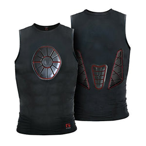 G-Form SN0205 Black/Red Adult XL Sternum/Chest/Back Guard Protective Shirt