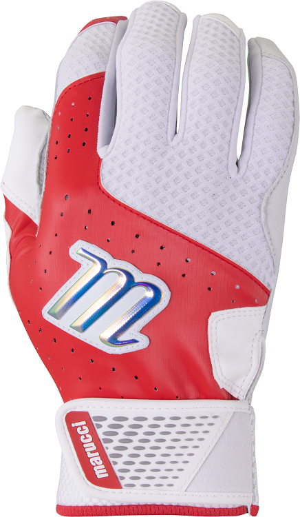 1 Pair 2022 Marucci MBGCRST Crest Batting Gloves Adult Medium Red