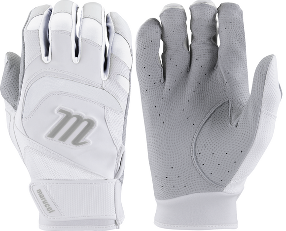 1 Pair 2022 Marucci MBGSGN3 Signature Batting Gloves White Adult X-Large