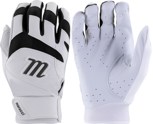 1 Pair 2022 Marucci MBGSGN3Y Signature Batting Gloves White / Black Youth Medium