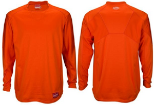 Rawlings UDFP3−BO Mens Small Orange Dugout Fleece Pullover Long Sleeve