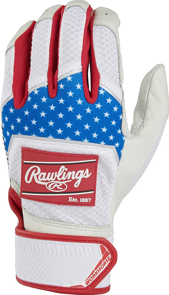 Rawlings WH22BG Workhorse Mens USA XL  Baseball Batting Gloves Pair