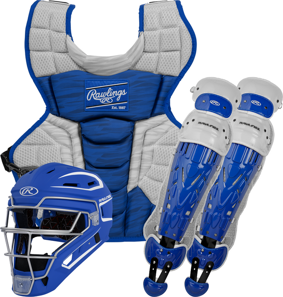 Rawlings CSV2Y Velo 2.0 Youth Catchers Gear Set Royal / White Ages 9-12