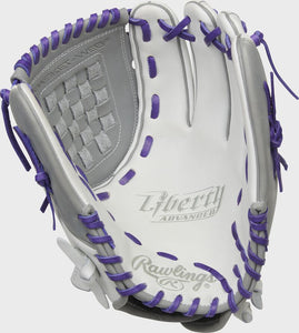 Rawlings RLA120-3WPG 12" Liberty Advanced Softball Glove White / Purple / Gray