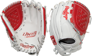 Rawlings RLA120-3WSP 12" Liberty Advanced Softball Glove White / Red